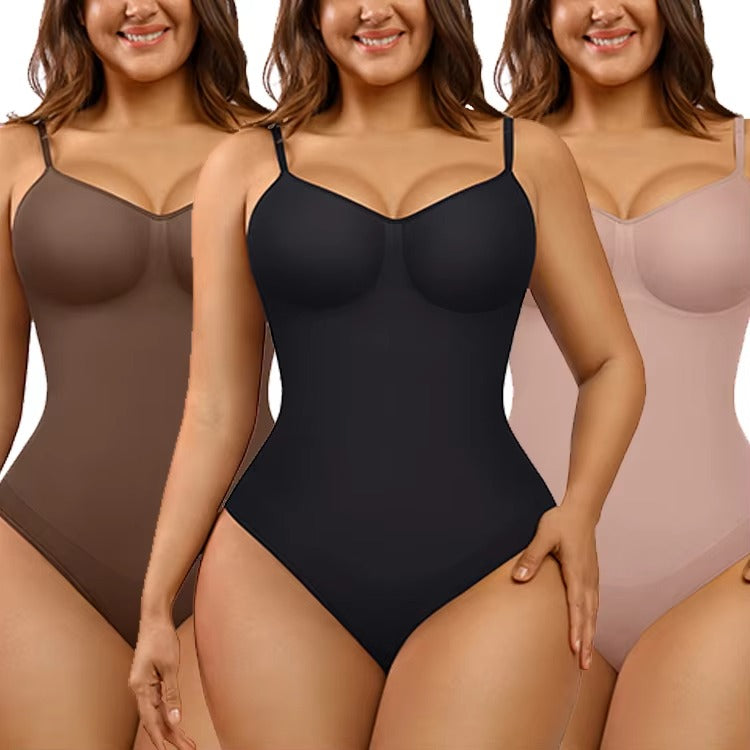 Seamless Sculpting Low-Back Bodysuit – Tummy Control with Adjustable Straps
