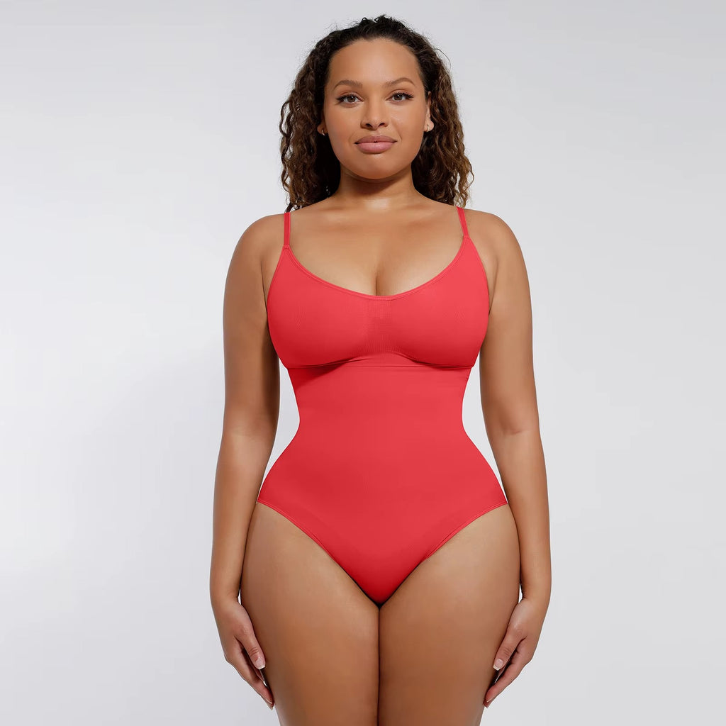 Seamless Sculpting Low-Back Bodysuit – Tummy Control with Adjustable Straps