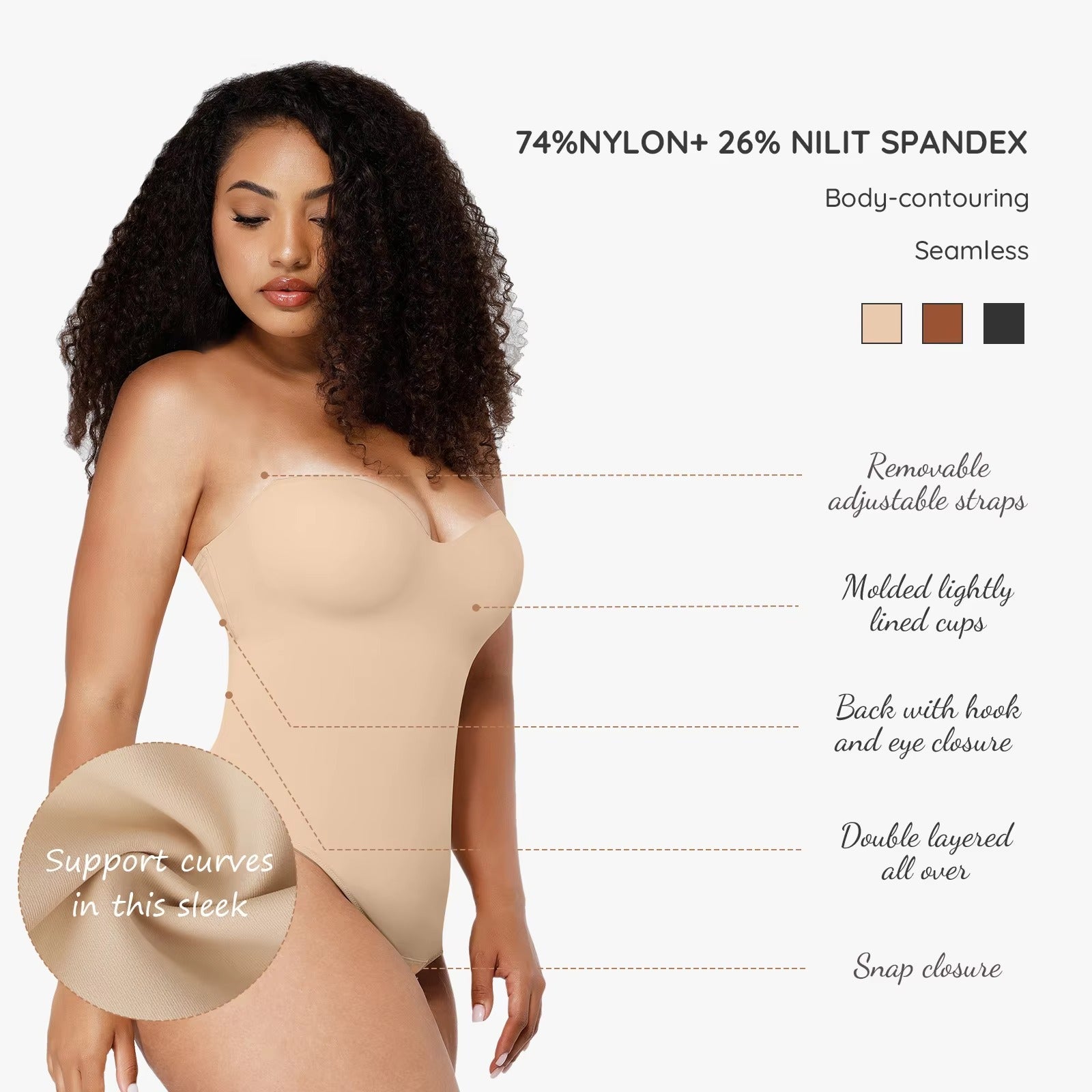 Underwire Thong Bodysuit — Removable Straps | Wedding Shapewear
