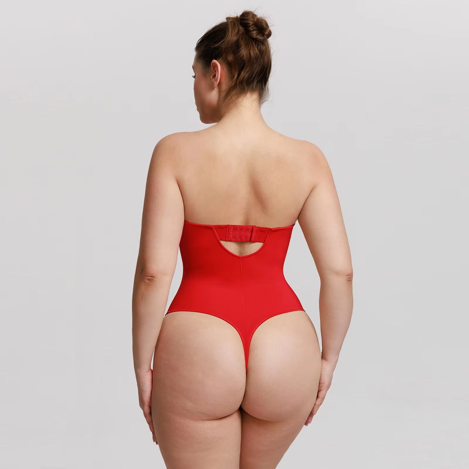 One-Piece Underwire Strapless Cups Thong Bodysuit Shapewear Slimming Body Shaper Shapewear Bodysuit for Women