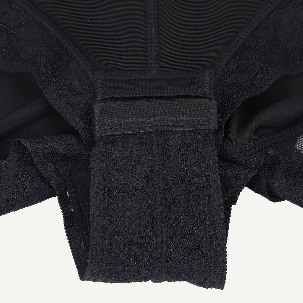 The Lace Front Zip Body Shaper — Firm Compression Plus Size