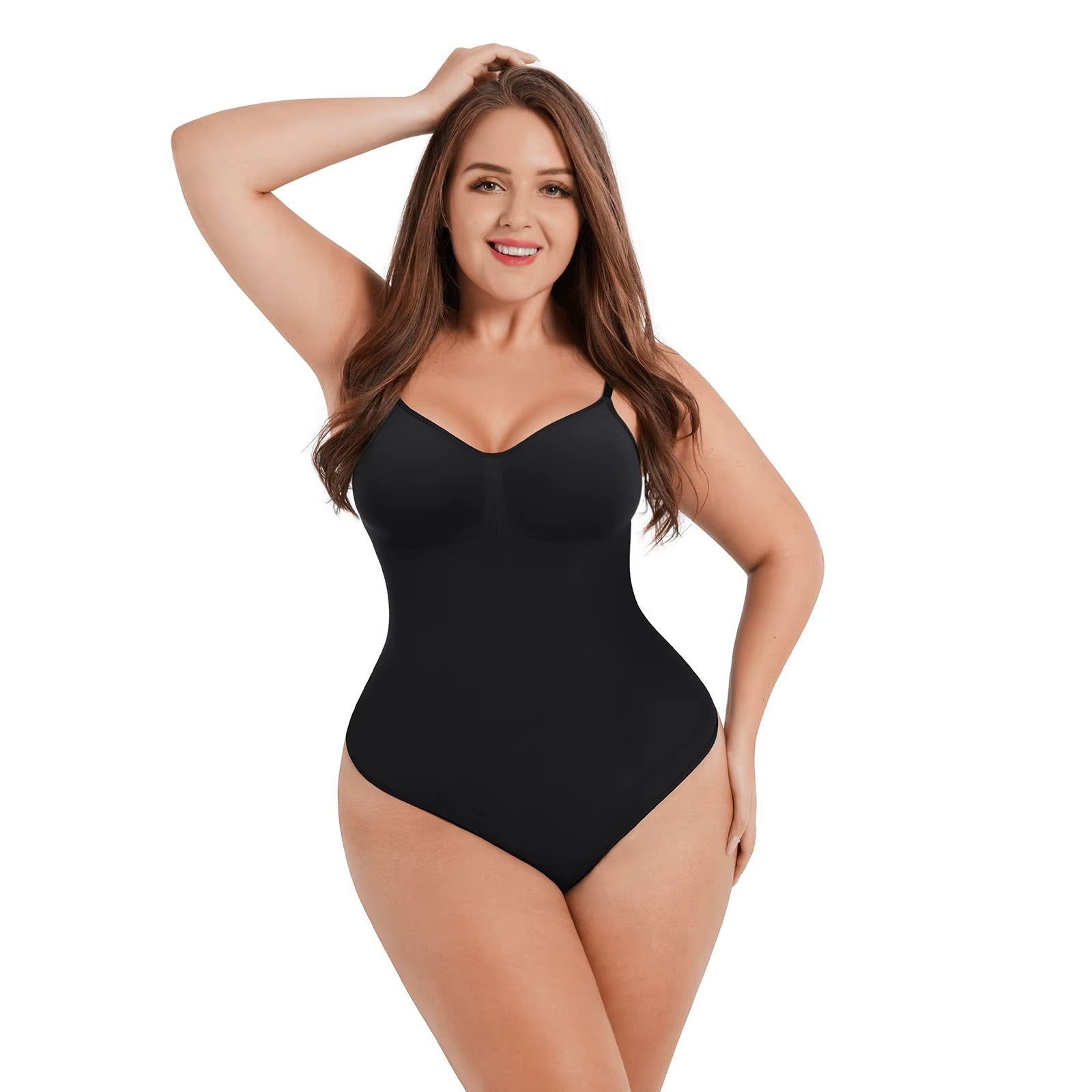Seamless Sculpting Low-Back Bodysuit – Tummy Control with Adjustable Straps