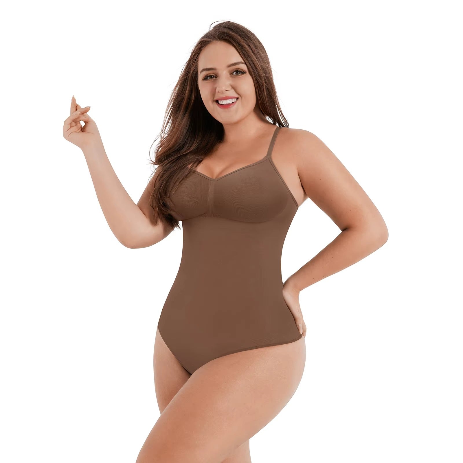 Seamless Sculpting Low-Back Bodysuit – Tummy Control with Adjustable Straps