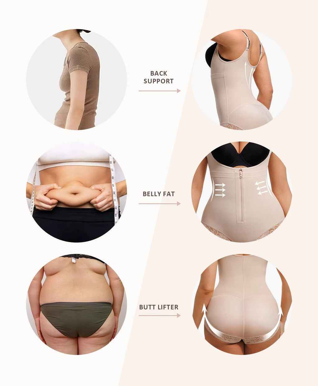The Lace Front Zip Body Shaper — Firm Compression Plus Size