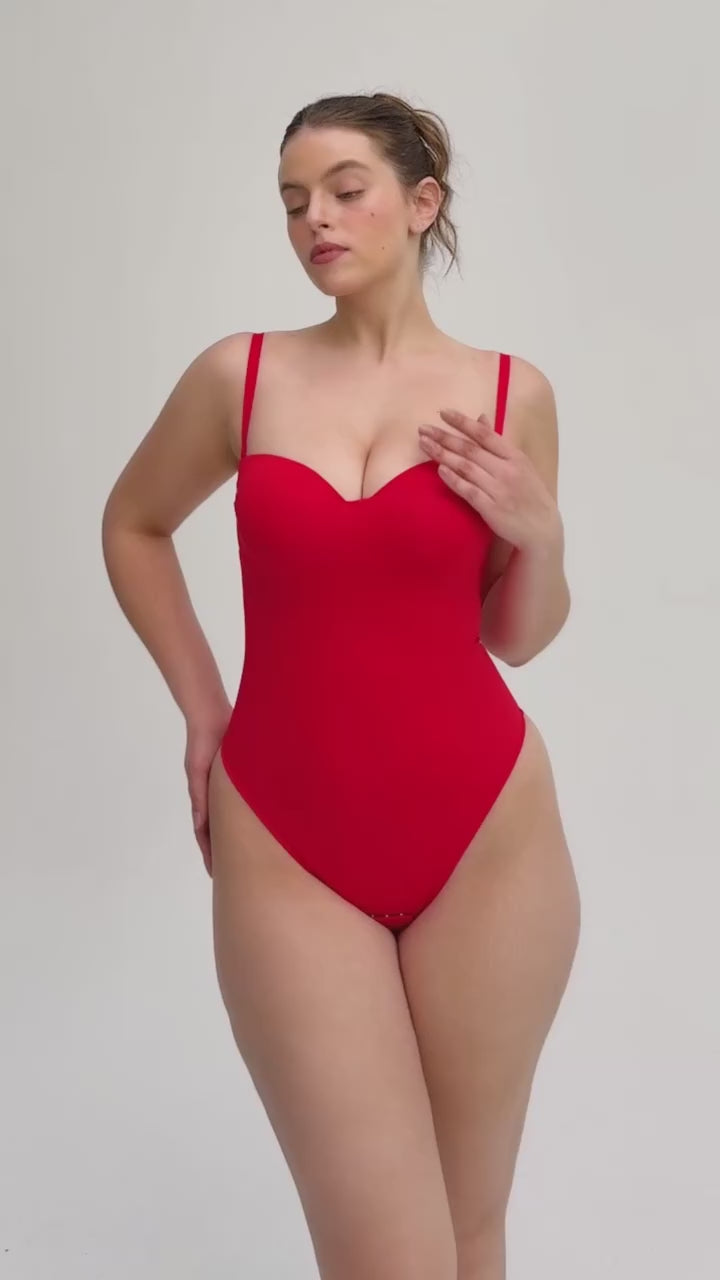 One-Piece Underwire Strapless Cups Thong Bodysuit Shapewear Slimming Body Shaper Shapewear Bodysuit for Women